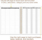 Inventory & Sales Log Book for Small Business – Inventory Ledger Book, Inventory Notebook, Order Tracker for Purchases, Sales & Reorders, 5.8" x 8.5", Rose Leaf