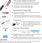 JINHAO 20 Press Fountain Pen, Retractable Capless Resin Pen with Ink Converter (EF Nib 0.4mm, Dark Blue)