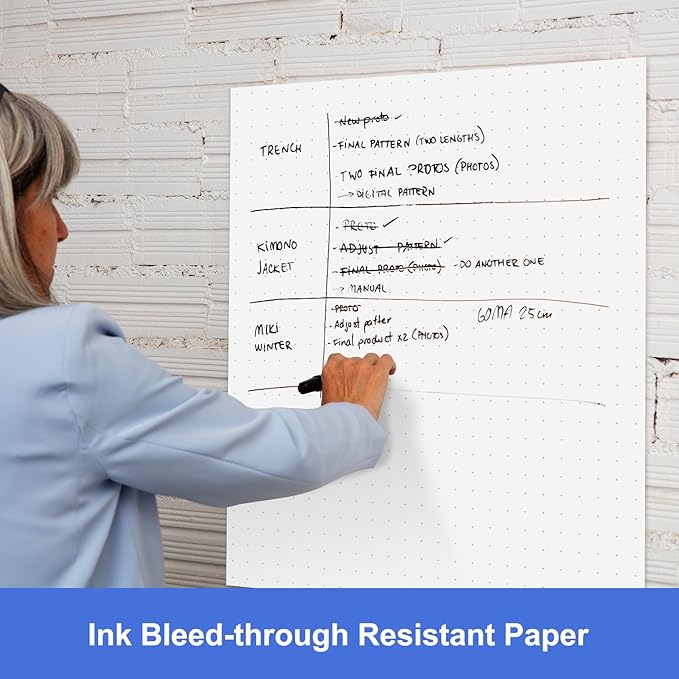 Comix Sticky Dotted Easel Pad, 25 x 30 Inches Anchor Chart Paper for Teachers, Large Self Stick Dot Grid Easel Paper, 30 Sheets/Pad, 2 Pads/Pack