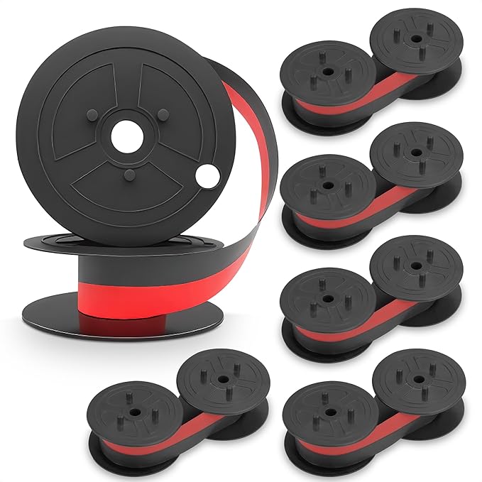 6 Pcs Sharp EL-1197PIII Calculator Ribbon – Canon MP11DX Calculator Rіbbon – Twin Spool Red/Black Replacement Ensures Sharp, Clear, Lasting and Smooth, Reliable Performance