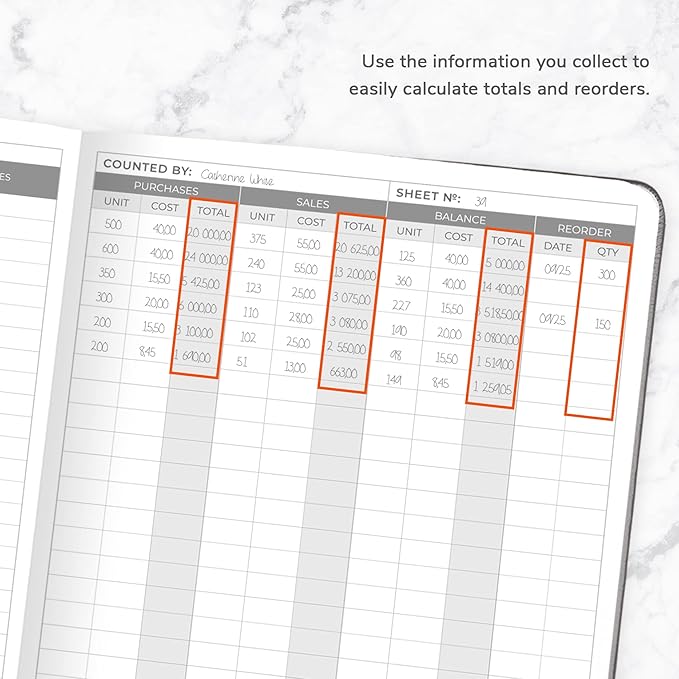 Clever Fox Inventory & Sales Log Book for Small Business – Inventory Ledger Book, Inventory Notebook, Order Tracker Book for Purchases, Sales & Reorders – Undated, Hardcover, A5, Silver Black