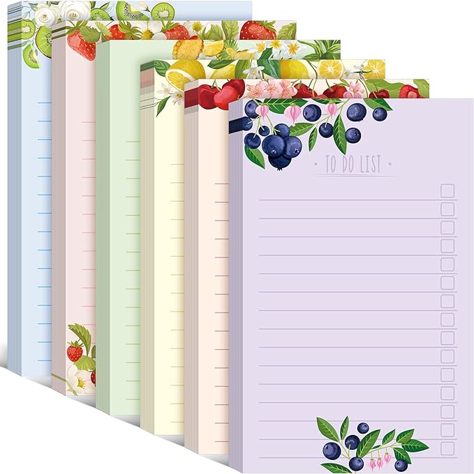 300 Sheets to Do List Notepad Daily Checklist Sticky Notes Cute Undated Memo Pad Color Block to Do Note Pad Weekly Plan Agenda and Organizer Planners for College(Fruit Style,3.14 x 5.11 Inch)