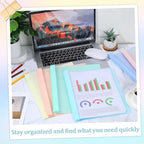 6 PCS Pastel Plastic Report Covers with 3 Prongs Clear Front Presentation Folders 3 Prong Folders for Resume Portfolio Document Report Letter Proposal School Classroom Office Supplies (Pastel)