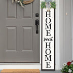 LuZhiQiang Welcome Sign for Front Porch Outdoor Home Sweet Home, 45"X9" For Large Front Door Wreath Standing Wooden Frame Tall Vertical Leaner Long Signs, Rustic Outside Farmhouse Garden Patio Decor (Black?