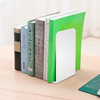VFINE Bookends 4 Pairs, White Metal Book Ends, Bookends for Shelves, Book Stopper for Heavy Books, Book Dividers for Home Office