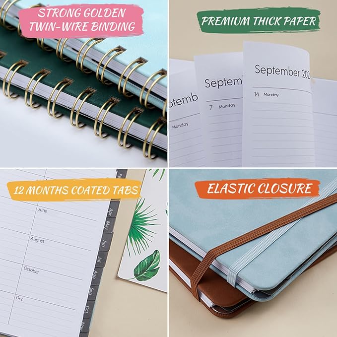 2026 Planner - Weekly and Monthly Planner 2026, Jan 2026 - Dec 2026, 6.4" x 8.5", Daily Planner Calendar Planner with Monthly Tabs, Elastic Closure, Pocket, Notes, Faux Leather Cover Yearly Agenda(Red)