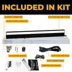 LED Under Cabinet Lighting Hardwired - 3CCT 32 Inch Black Finish - Undercabinet Lights for Kitchen - Linkable Undercounter Dimmable Plug in Light or Hard Wired - Under Counter Fixture Direct Wire