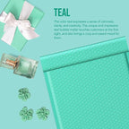 Fuxury 500 Pack Teal Bubble Mailers 10.5x16 Inch,Self Seal Padded Envelopes Waterproof Mailing Envelopes Cushioning Padded Mailers for Packaging, Small Business Large #5