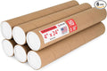 Paclord 4" x 24" Heavy-Duty Reinforced Cardboard Mailing Tube, Pack of 6 Tubes with 12 Caps – Secure USPS Approved – Great for Shipping and Storing of Prints, Artwork, Posters or Documents