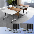 Conference Table Flip Top Mobile Conference Room Tables,Folding Conference Table with Wheels,Large Meeting Training Seminar Table Saving Space for Office Classroom(10C,55.1'')