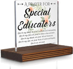 Special Educator Prayer Desk Sign, Christian Gift for Special Education Teachers Graduation Birthday Christmas, Faith-Based Floral Office Decor for SPED, Inspirational Thank You Gift Plaque PA120