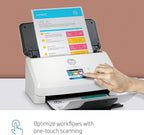 HP ScanJet Pro N4000 snw1 (6FW08A) 40ppm Wi-Fi/USB Color Duplex Scanner with Control Panel for Documents, Photos, Receipts, and Cards. Twain/ISIS Drivers Included