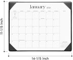 Cabbrix Desk Calendar 2026 with Desktop Mat, Simplified Medium Desk Pad Calendar 15" x 12" January 2026 to June 2027, Desk Blotter Calendar for Home School and Office (Dark Black)
