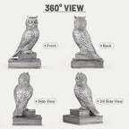 MXARLTR Owl Bookends, Book Ends for Shelves, Vintage Resin Decorative Bookends with Anti-Slip Base for Books Lovers Home Office Decor Book Holder (Silver)
