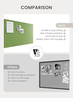 Bumusty Large Cork Board Alternative-36 x24 Felt Bulletin Board Tiles, with 30 Pushpins, 40 Adhesive Tabs, 6-Pack Slat Wall Paneling, Cork Boards for Office Push Pin Board Felt Board-Kelly Green