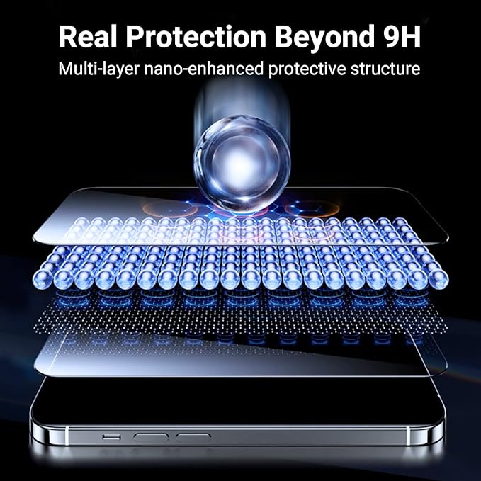 UltraGlass UNBREAK TOP 9H+ Glass for iPhone 13/13 Pro Screen Protector [12FT Military Grade Shatterproof] Screen Protector 13/13 Pro Tempered Glass [Longest Durable & Full Edge Coverage], 2 Pack