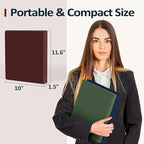 BinderX Extra Durable 3 Ring Binder, Round Ring 2 Inch Binders, Fits 450 Sheets of 8.5x11 Paper, Customizable View Cover with Inside Pockets, Cute 2" Binder, School Supplies for Girls, Olive Green