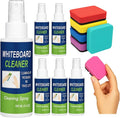Fuyoooo 6 Pack Whiteboard Cleaner 3.4 Fl oz Dry Erase Cleaner Spray with Magnetic Dry Erase Erasers Non Toxic Whiteboard Cleaning Spray Kit for Chalkboard Glass Board School Classroom Home Office