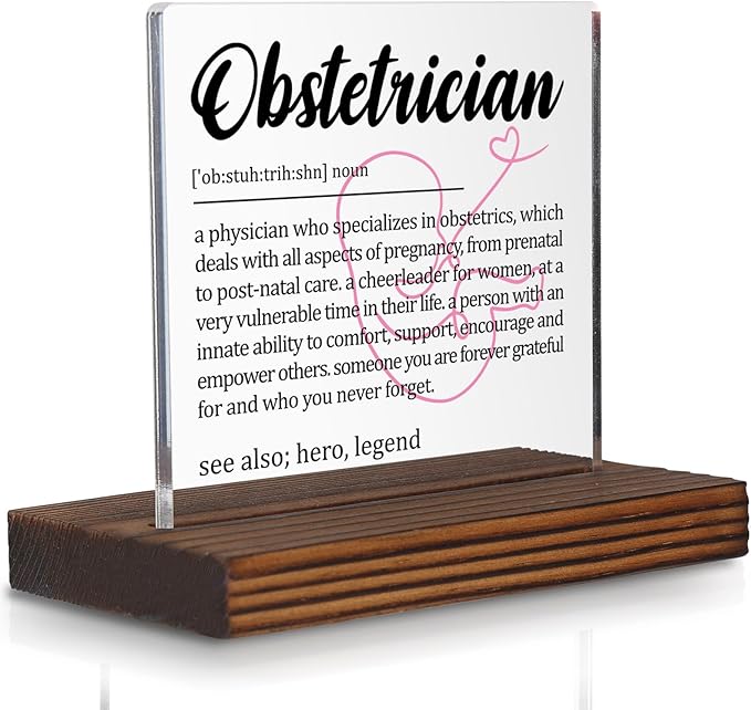 Obstetrician Appreciation Gift for Women’s Healthcare Providers, Thank You Desk Decor Sign for OB Doctors, Pregnancy Care Recognition Plaque PA065