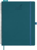 BEZEND 2026 Planner Weekly and Monthly (8.5" x 11" Spiral) Daily Calendar with Hourly Timeslots & Tab (Jan-Dec) Note & Expenses, Pen Holder, Inner Pocket, Vegan Leather Softcover - Dark Green