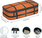 Basketball Ball Texture Pencil Case Big Capacity Storage Pencil Pouch Stationery Bags With Zipper Portable Pen Holder Box Organizer For Boys Girls Teens Student College School Office Supplies