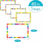 405 PCS Adorable Name Tag Stickers, 5 Color Designs for Themed Party School Office Home (3"x2")