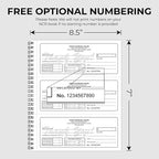 Custom 8.5" x 7" (3 Per Page) Carbonless NCR Books in 3-Part Triplicate Invoices, Receipts, Work Orders, Sales Orders, Purchase Orders, Estimates, Quote Forms with Your Company/Business Name (96 Sets)
