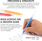 Grabie 12Colors Acrylic Gel Pens&Coloring Book, Medium Point Colored Gel Pens, Acrylic Gel Ink Pen Assorted Colored for Drawing, Note Taking, Bold&Bright Coloring Kit, Set of 12 (Ocean Colors)