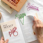 LOFART Custom Bookmarks Personalized Wire Name Bookmark Metal Wire Name Page Markers Personalized Bookmarks Graduation Gifts for Teacher Classmate Book Lovers Bookworm Reader (Style 1)