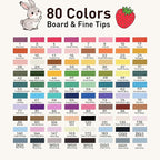 WELLOKB Alcohol Markers Set, 80 colors Alcohol Based Dual Tip, Broad and Fine Tip for Adult Coloring Books, Drawing, Sketching