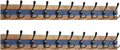 SKOLOO Rustic Coat Rack Wall Mount- 38-1/8" Long Coat Hooks for Wall with 10 Triple Hooks for Hanging Coats, Hats or Tools, Western National Parks Collection, Wood Brown & Blue, Pack of 2