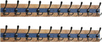 SKOLOO Rustic Coat Rack Wall Mount- 38-1/8" Long Coat Hooks for Wall with 10 Triple Hooks for Hanging Coats, Hats or Tools, Western National Parks Collection, Wood Brown & Blue, Pack of 2