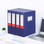 HUA JIE 2 Pack A4 Storage File Boxes Archives Case,65mm Spine,Box File Document Storage Box for Office School -Blue
