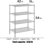 Regal Altair 24" Deep x 42" Wide x 54" Height Wire Shelving Kit | 4-Tier | NSF Commercial Storage Rack Unit