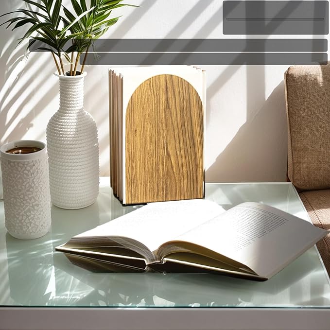 Lulonpon 2 Pieces Book Ends, Bookends, Books Stand, Metal Bookend for Shelves, Black Book Ends for School, Library, Desktop Organizer