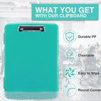 Sooez Clipboard with Storage, High Capacity Nursing Clip Board 8.5 x 11 with Pen Holder & Low Profile Clip, Plastic Clipboards Case Box, Teacher Must Haves School Office Supplies,Letter Size/ A4