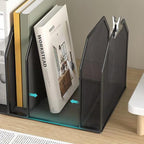 ASIFMTHOT 5 Vertical Desk Mail Organizer, Metal Mesh Desktop File Organizer with 5 Vertical Slot - Black, Letter Organizer Rack for Letters, Postcards, Stationery