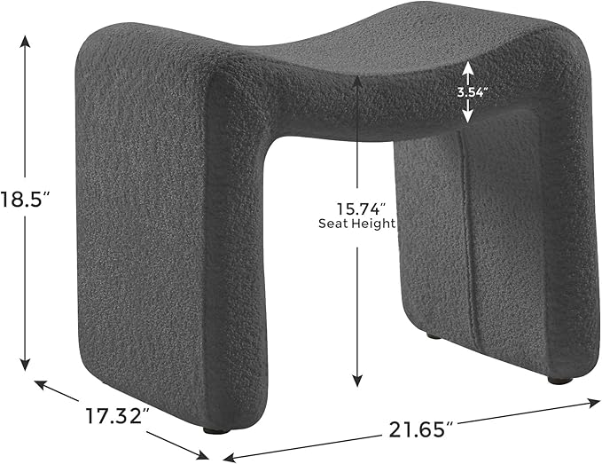 VANOMi Small Footstool Ottoman, Multi-Functional Modern Foot Stool, Sofa Footrest Extra Seating for Living Room, Entryway, Hallways and Bedrooms, Small, Dark Gray