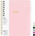 PAPERAGE 2026 Weekly & Monthly Planner, 12 Months (January 2026 - December 2026), 9.2 in x 11.2 in, Spiral Bound 2026 Planner with Weekly, Monthly & Yearly Views, Note Pages & Inner Pocket – Blush