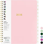 PAPERAGE 2026 Weekly & Monthly Planner, 12 Months (January 2026 - December 2026), 9.2 in x 11.2 in, Spiral Bound 2026 Planner with Weekly, Monthly & Yearly Views, Note Pages & Inner Pocket – Blush