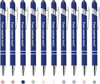 CRME Custom Engraved Ballpoint Pens Bulk Customized Metallic Printed Name Pens Black Ink Personalized Pen with Text Business Logo Smooth Writing for Professionals Friends Church Blue Pen