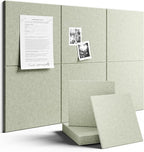 Fluxynara Large Felt Bulletin Board 36" x 24" Cork Board Alternative-6 Pack with 40 Safe Removable Adhesive Tabs, Cork Boards for Walls Cork Board for Home Office Classroom Pin Board - Sage