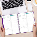 Daily Planner 2026 Full Page Per Day- 2026 Daily & Monthly Planner from January 2026 to December 2026, Day Planner 2026 with 12 Months Tabs, 8.5" x 11", Purple