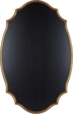 Kate and Laurel Leanna Decorative Scalloped Metal Chalkboard; 24 x 36; Gold; Framed Rounded Oval Vintage Chalkboard for Unique Display; Organization; and Decor