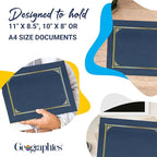 Geographics Classic Linen Document Covers, 12.5” x 9.75”, Navy Blue (25 Pack)