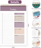 104 Pgs To Do List Notepad, 52 Undated Sheets Duplex-printed Daily Planner For Work Home School Office Desk Accessories Supplies & Goal Setting Tasks -Purple
