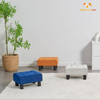 BRIAN & DANY Small Foot Stool, Velvet Foot Stools with Legs, Stable Small Footstool for Living Room, Milky White