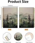 BitKan Nature Misty Forest Spiral Notebook, Rustic Pine Tree Journal, Green Forest Landscape Journal for Women, Nature Lovers Gifts for Women Notebook 5.5x8.3 Inch-392