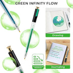 ZSCM Retractable Glitter Gel Pens, 12 Colors Large Capacity Green Glitter Metallic Gel Ink Pen, 1 mm Fine Point Smooth Writing Color Pens for Adult Coloring Book Note Taking Aesthetic Art Supplies