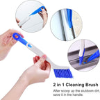 SHUNWEI 2 Pcs Cleaning Brush Small Scrub Brush for Cleaning Sink Scrub Brush with Handle, Bathroom Kitchen Edge Corner Grout Cleaning Brushes for Household Use, Window Track Cleaning Brush